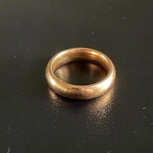 4mm stainless steel plain gold ring size 6